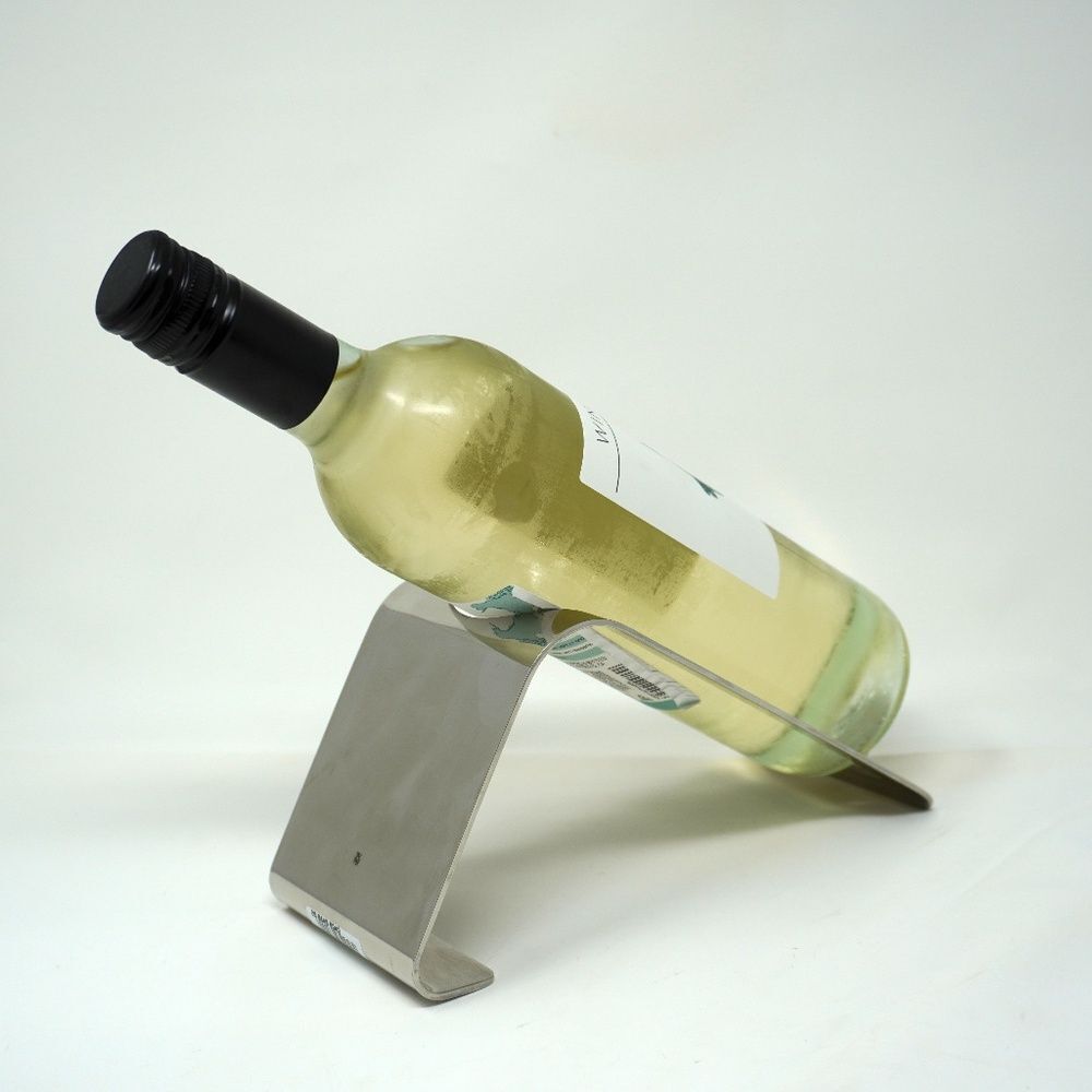 WMF Wine Bottle Holder Modernist Minimalist Stainless Steel Presentation Stand
